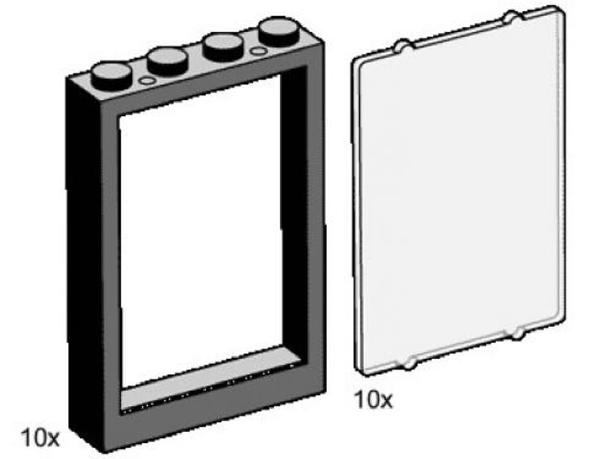 1 x 4 x 5 Black Window Frames with Clear Panes – widok główny