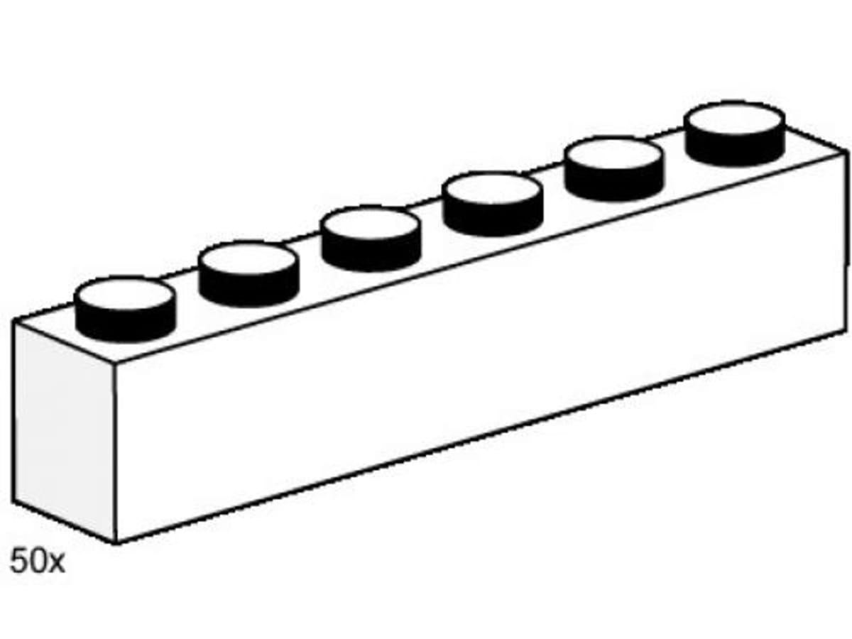 1 x 6 White Bricks – widok główny