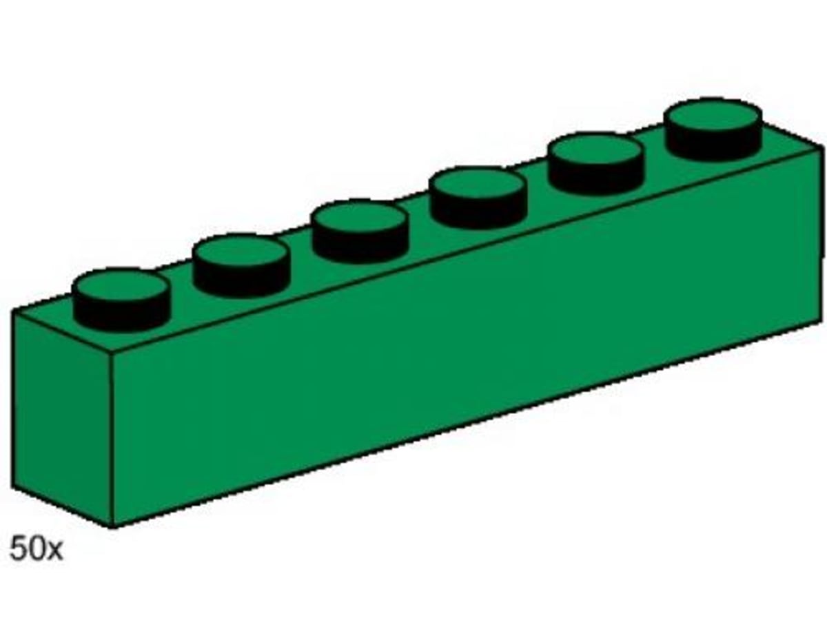 1 x 6 Dark Green Bricks – widok główny