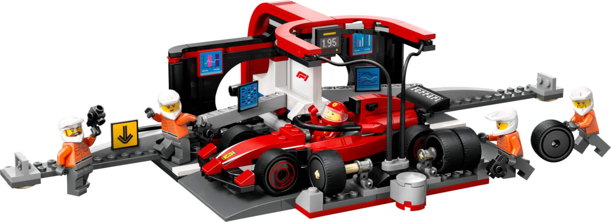 F1 Pit Stop & Pit Crew with Ferrari Car – widok główny