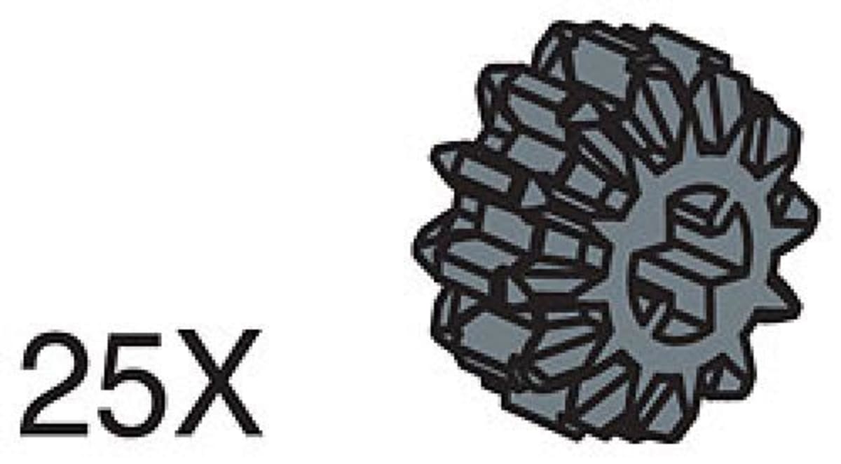 12-Tooth Black Double Conical Wheels (Pack of 25) – widok główny