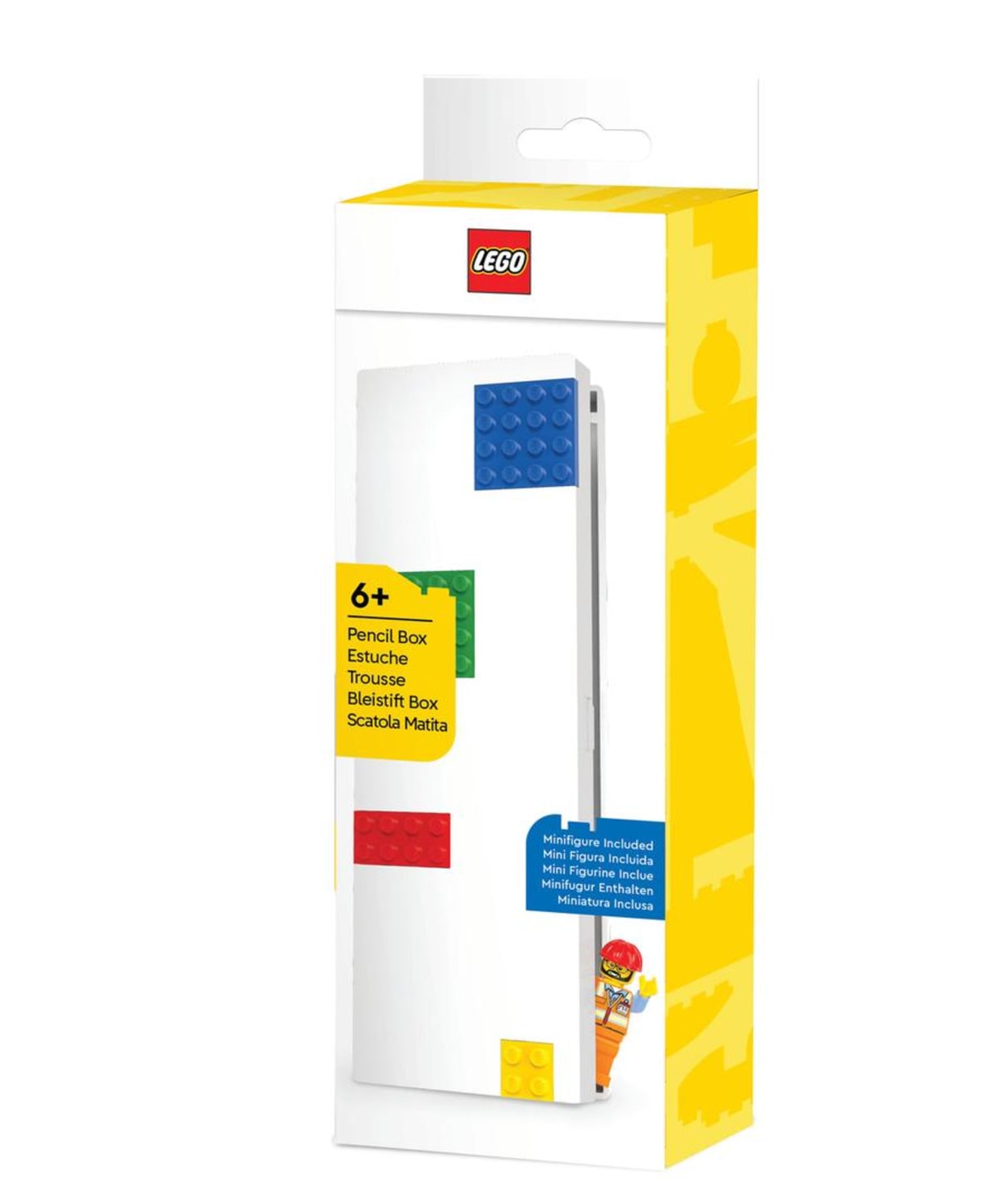 Pencil Box with Four Building Bricks and Construction Worker Minifigure – widok główny