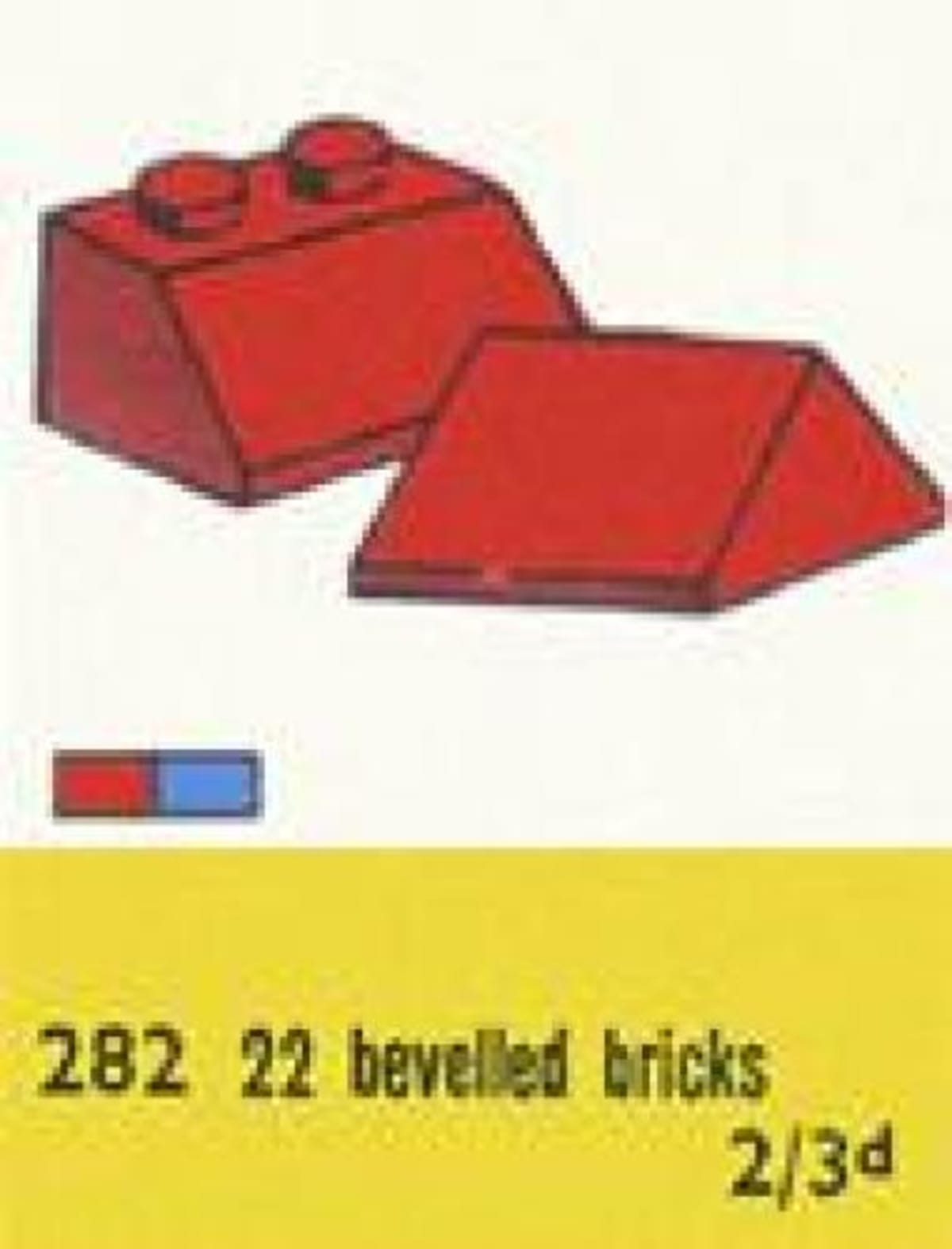 2 x 2 Sloping Roof Bricks, Red – widok główny
