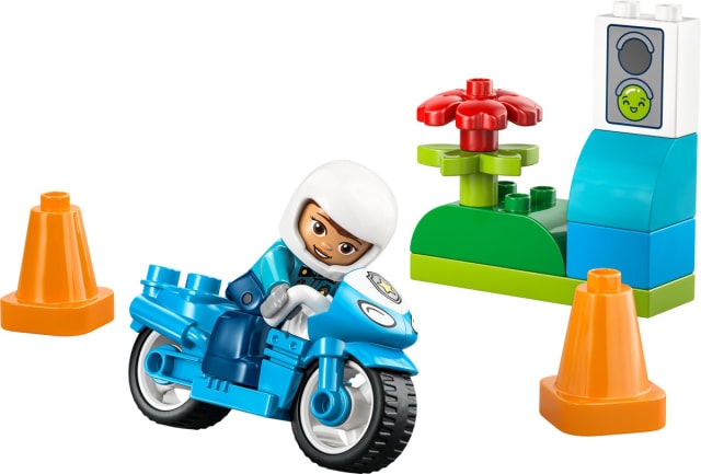 Niebieski motocykl policyjny