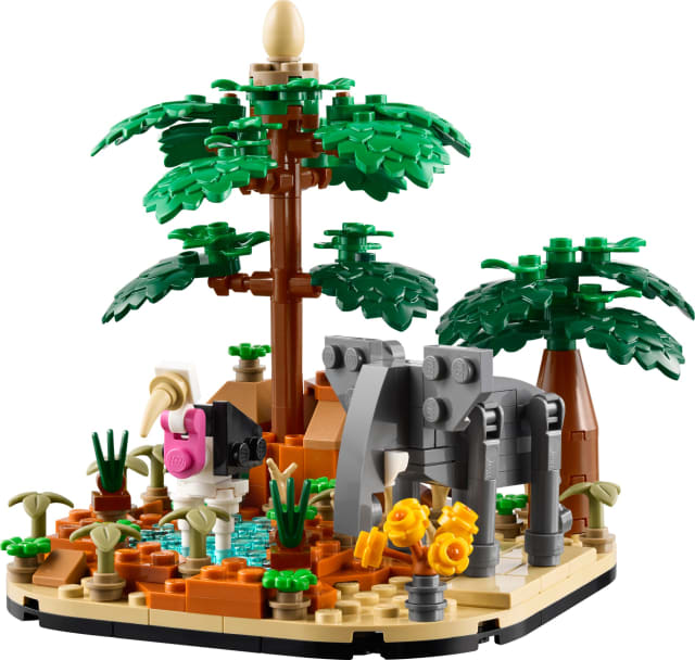 Diorama z afrykańską sawanną