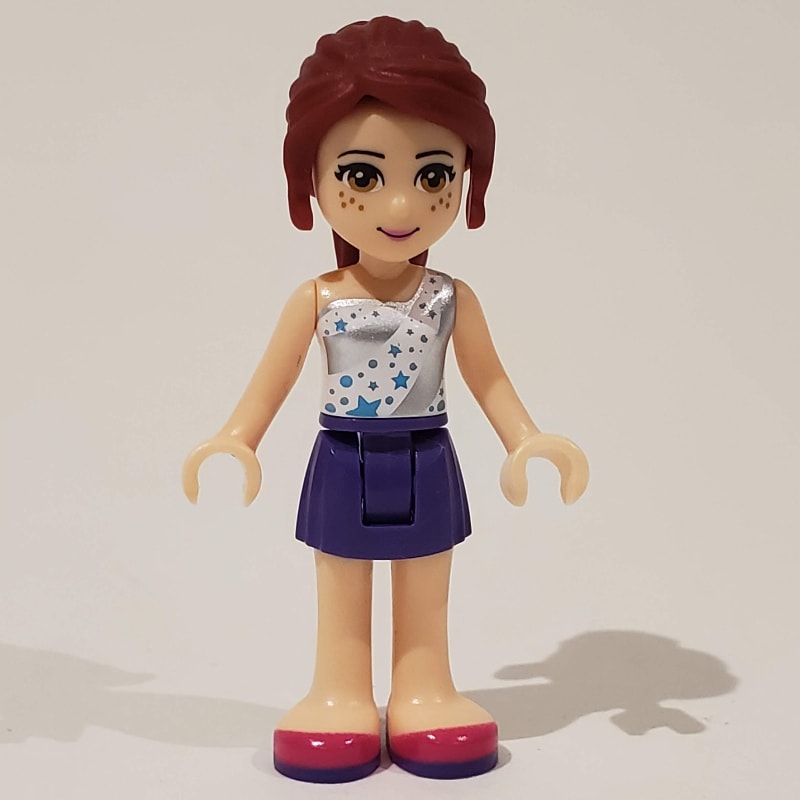Tina - White/Silver Top, Dark Purple Skirt