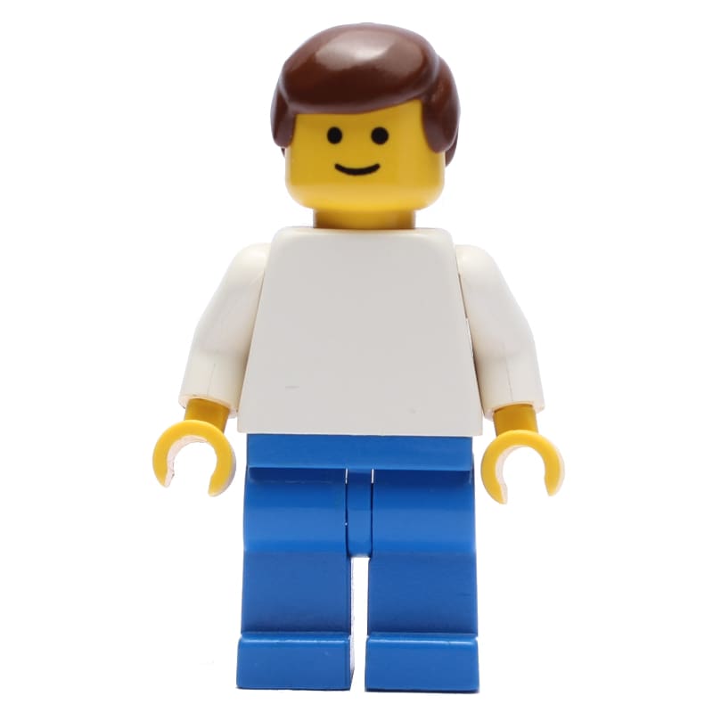 Soccer Player White Torso, Blue Legs, Brown Hair, Standard Face