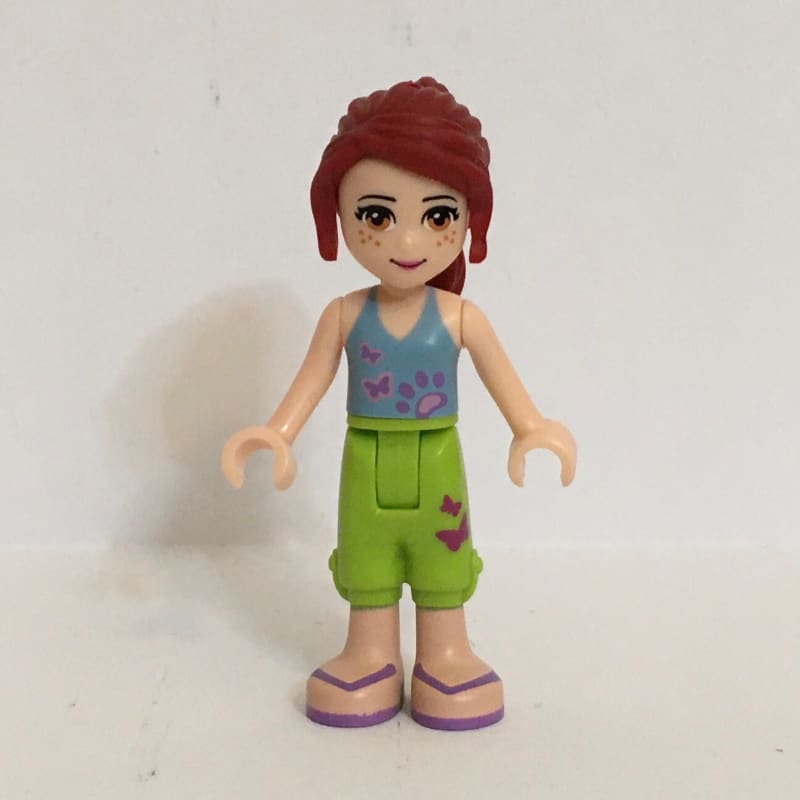 Mia - Medium Blue Top, Lime Shorts