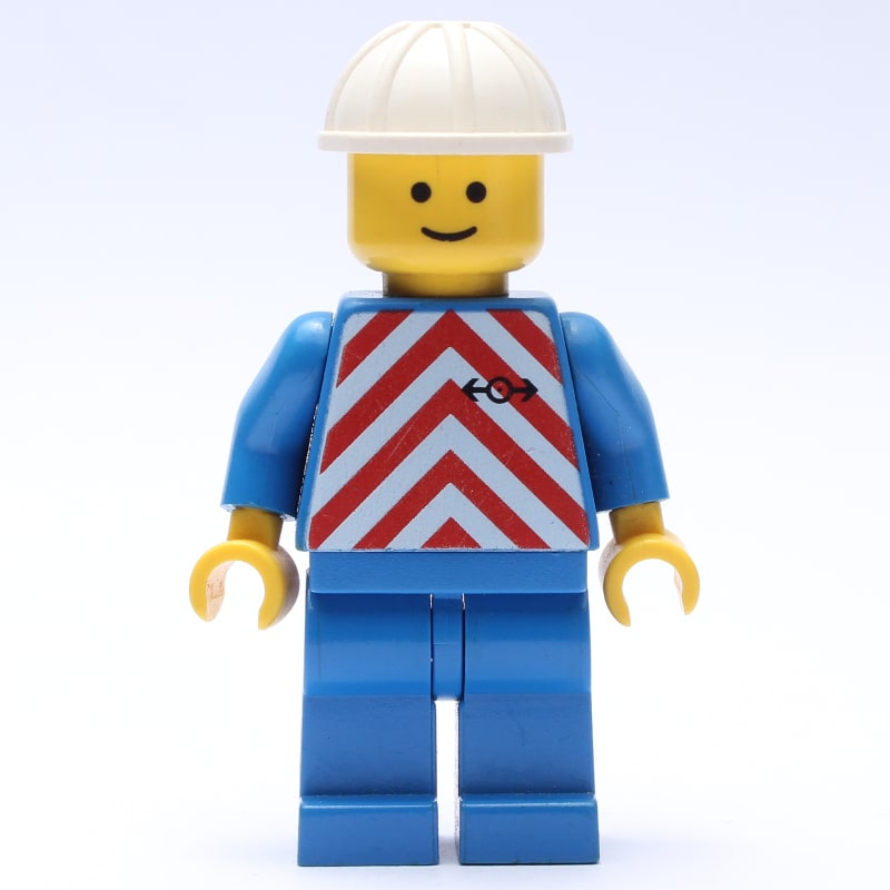 Train Worker - Red Vest, Blue Legs, White Helmet, Plain Face