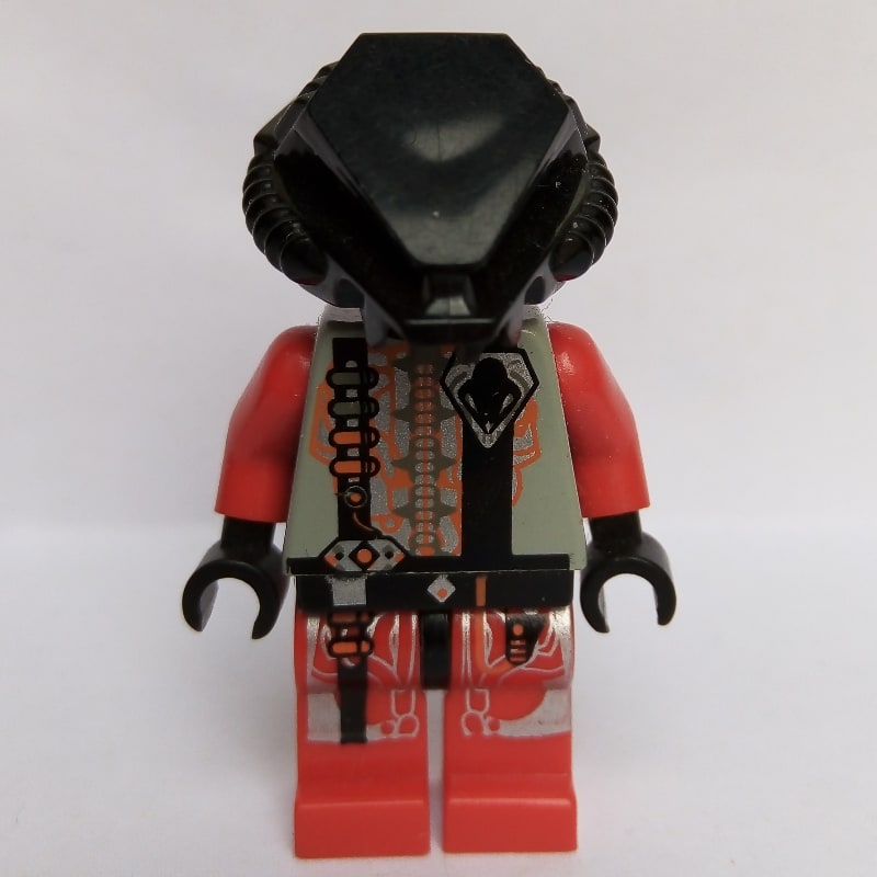 UFO Alien, Red, Plain Black Helmet