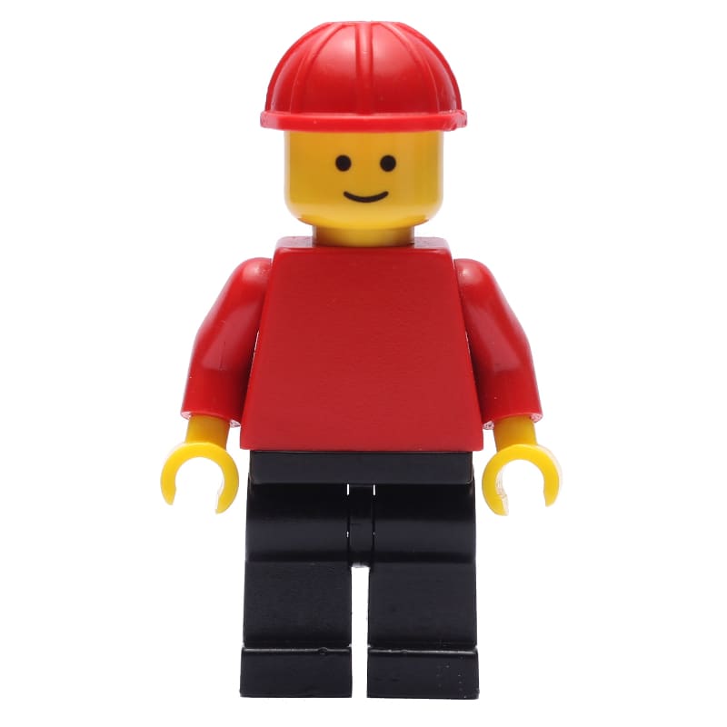 Man, Red Torso, Black Legs, Red Hard Hat (3626a Head)