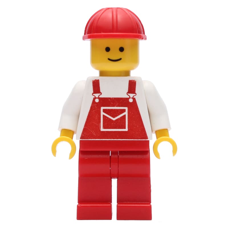 Man, Red Overalls, Red Hard Hat (3626a Head)