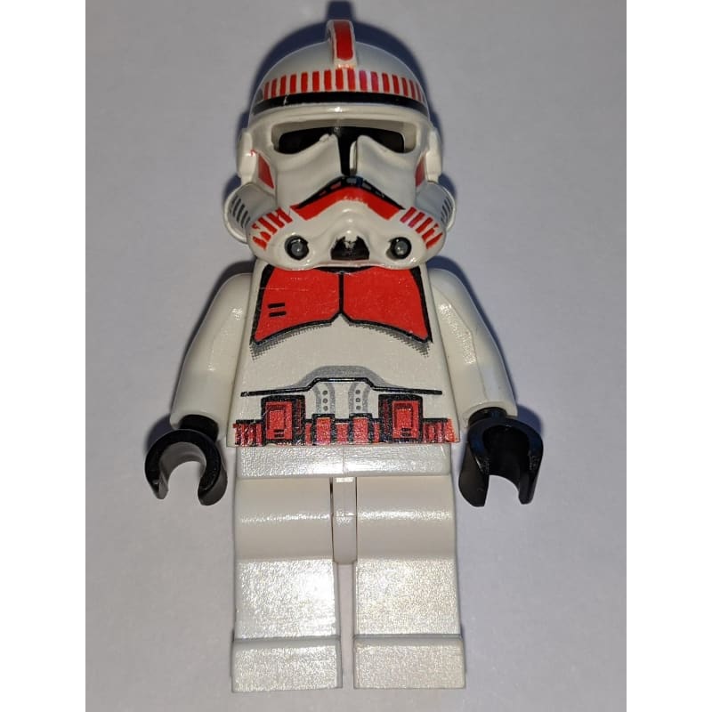 Clone Shock Trooper, Red Markings, Plain Black Head, White Hips