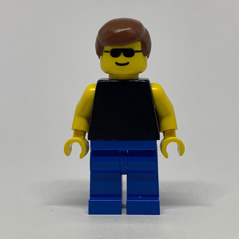 Man, Black Torso, Blue Legs, Brown Hair, Sunglasses