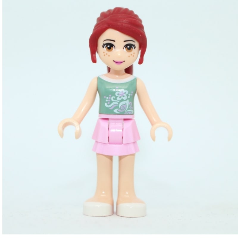 Mia - Sand Green Top, Bright Pink Skirt
