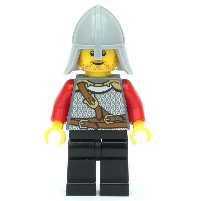 Knight - Dark Bluish Grey Torso, Black Legs, Light Bluish Grey Helmet