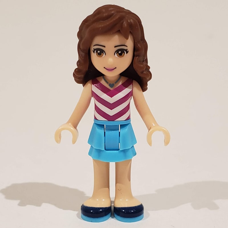 Olivia - White/Magenta Top, Medium Azure Skirt