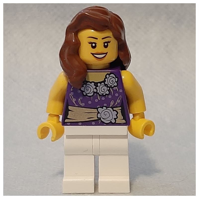 Dark Purple Torso, White Legs, Reddish Brown Hair