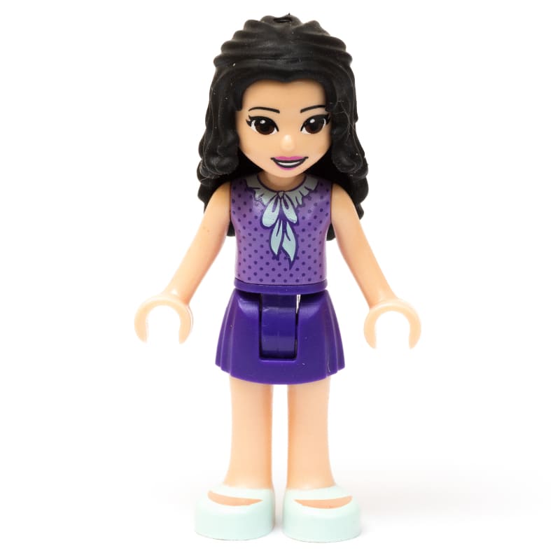 Emma - Medium Lavender Dotted Top, Dark Purple Skirt