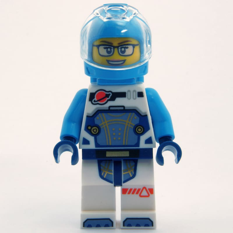 Astronaut, White and Dark Azure Spacesuit, Dark Azure Backpack and Helmet, Glasses