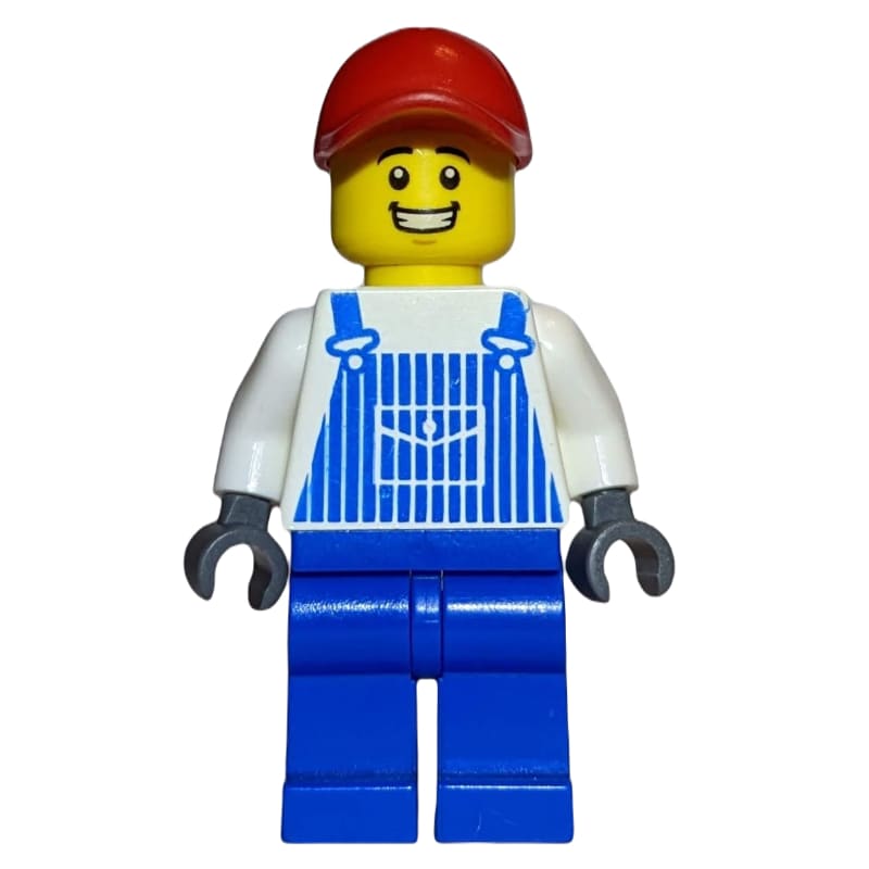 White Torso, Blue Overall, Red Cap
