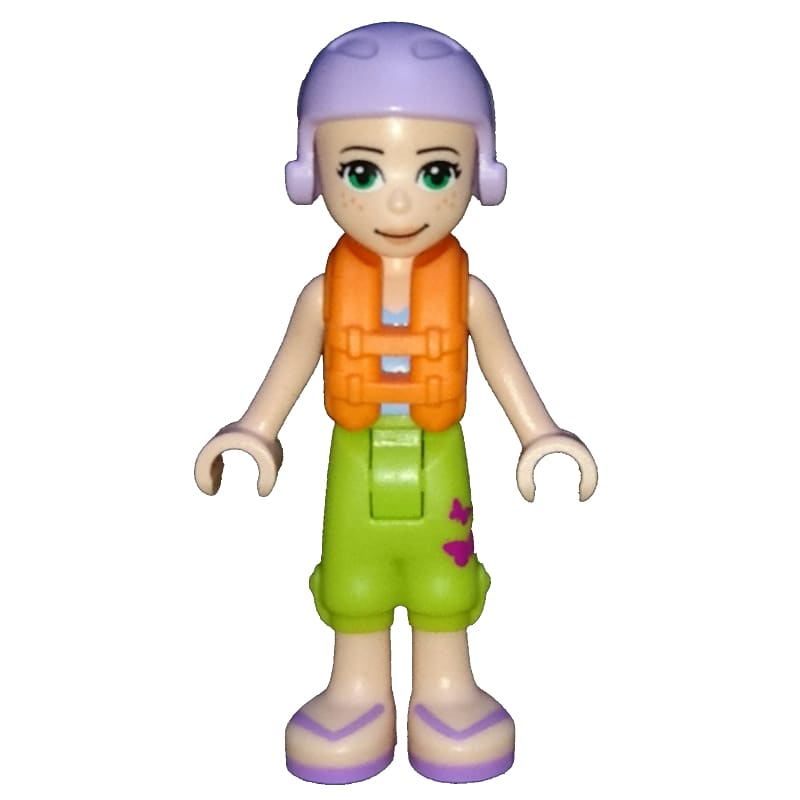 Mia - Medium Azure Top, Lime Trousers, Lavender Cap, Life Vest