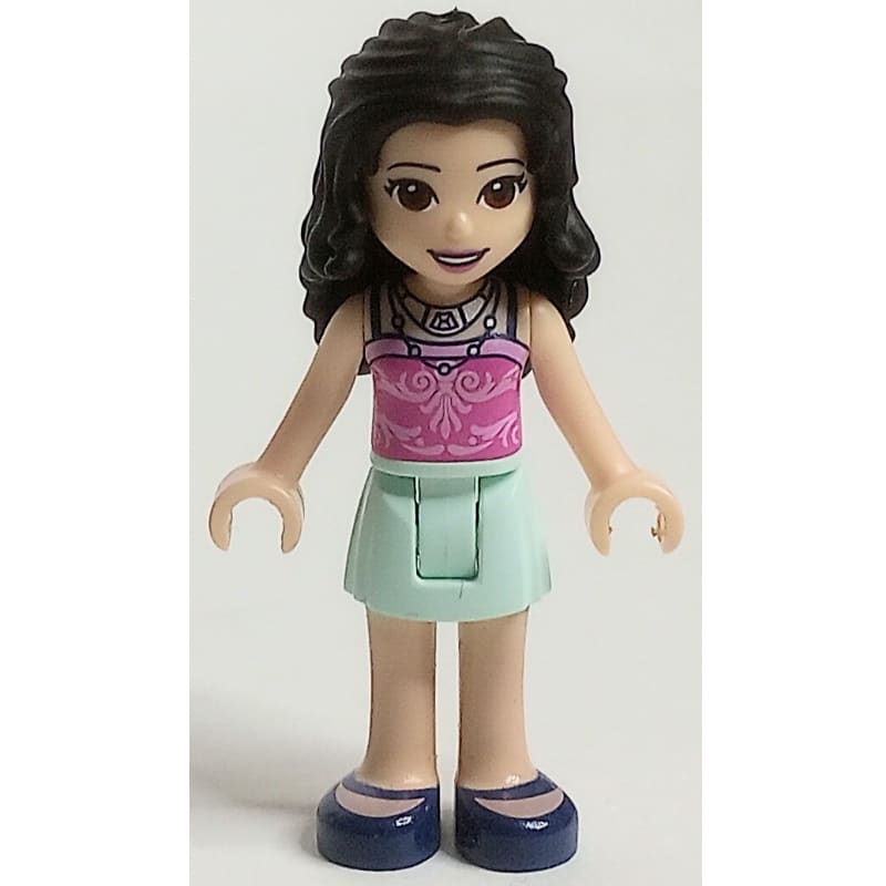 Emma - Dark Pink Top, Light Aqua Skirt