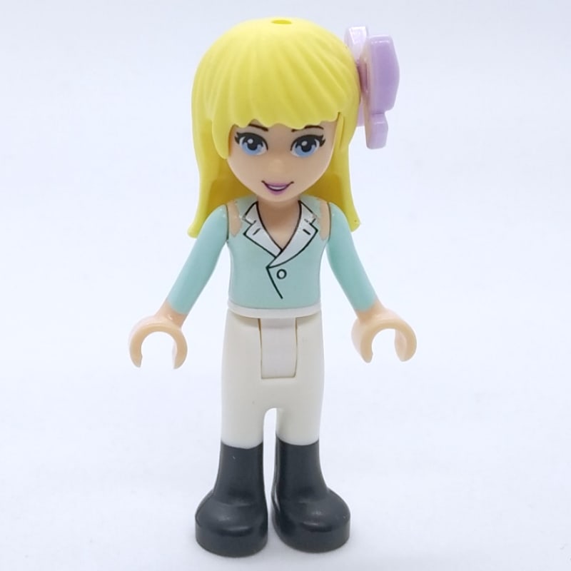 Stephanie - White Blouse, White Trousers, Bow