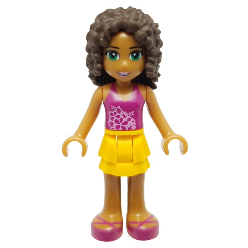 Andrea - Magenta Top, Bright Light Orange Skirt