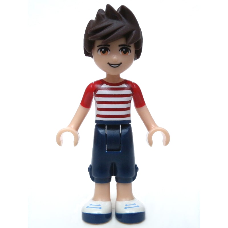 Noah - White Red Shirt, Dark Blue Trousers