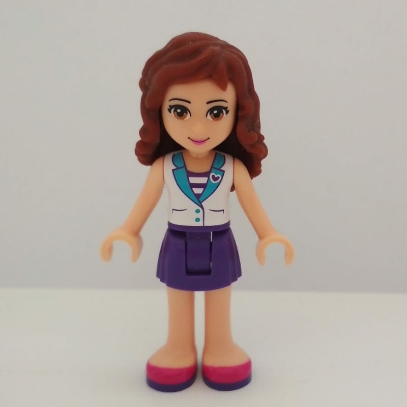 Olivia - White Blouse, Dark Purple Skirt
