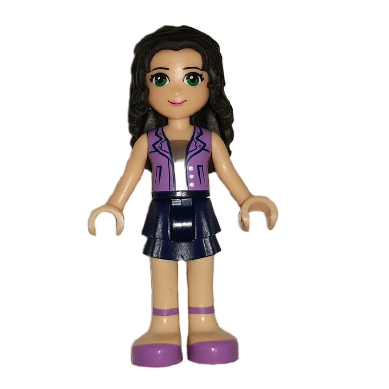 Emma - Medium Lavender Vest, Dark Blue Skirt
