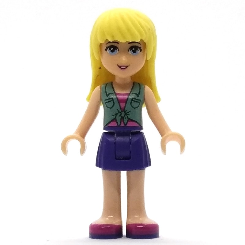 Stephanie - Sand Green Vest, Dark Purple Skirt