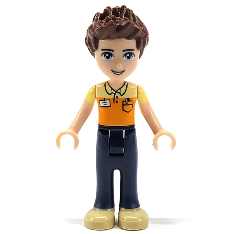 Daniel - Orange Shirt, Dark BLue Trousers