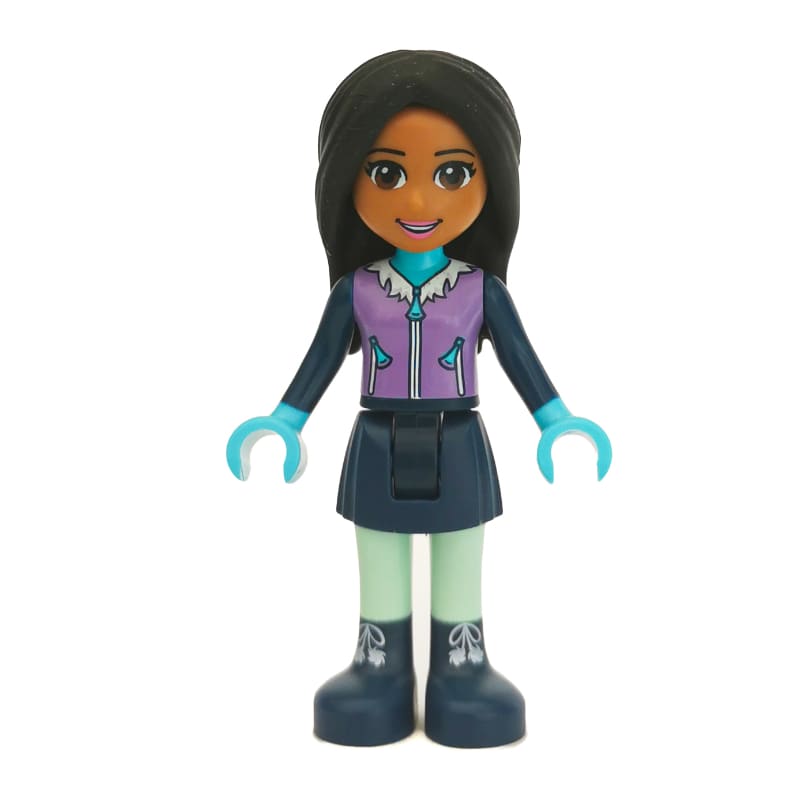 Amanda - Medium Lavender Ski Vest, Dark Blue Skirt