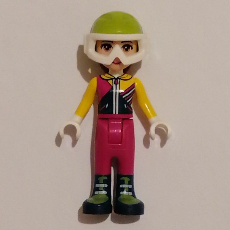 Olivia - Bright Light Orange Ski Vest, Magenta Trousers