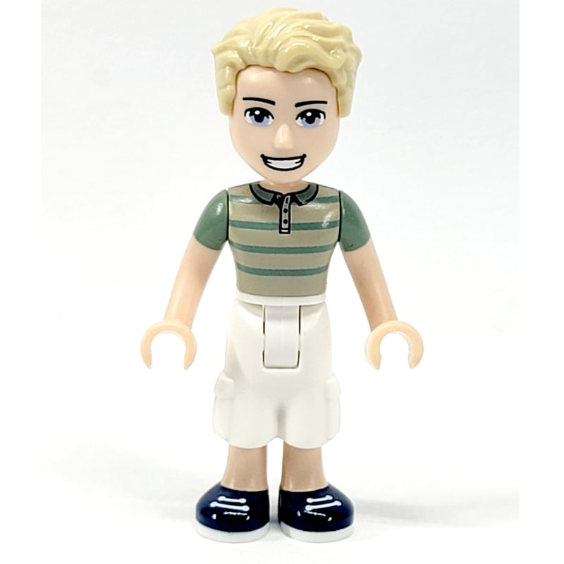 James - Tan Sweater, White Trousers