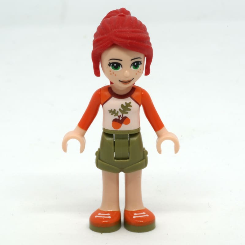 Mia - White/Orange Top, Olive Green Skirt