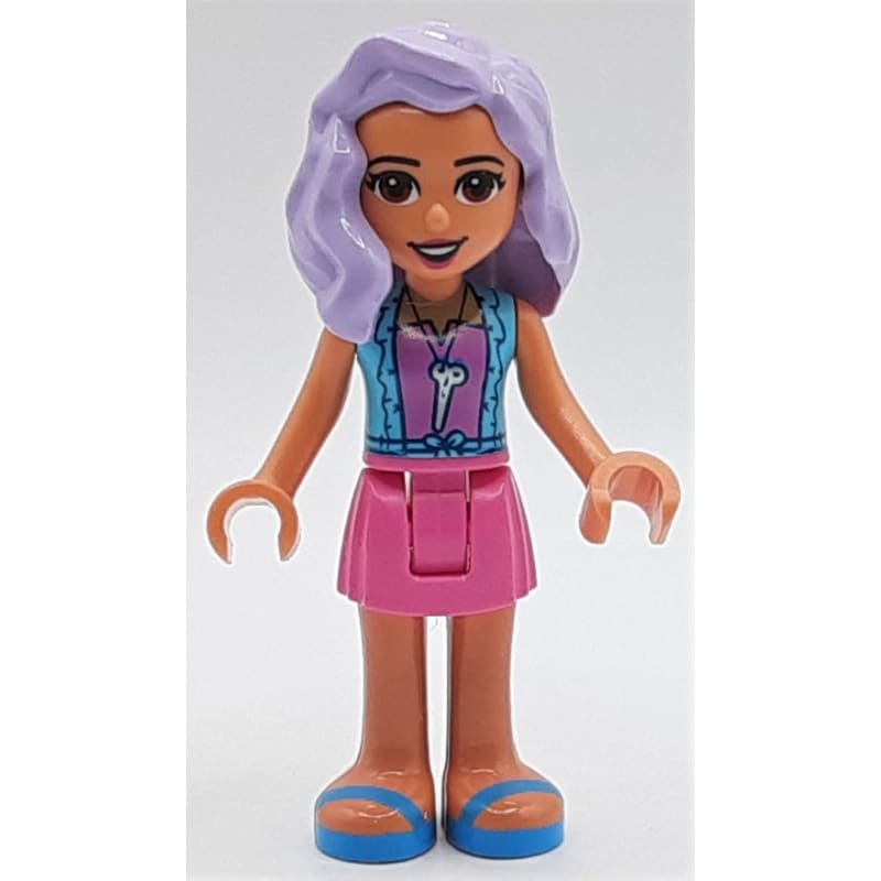 Nina - Medium Azure Jacket, Dark Pink Skirt