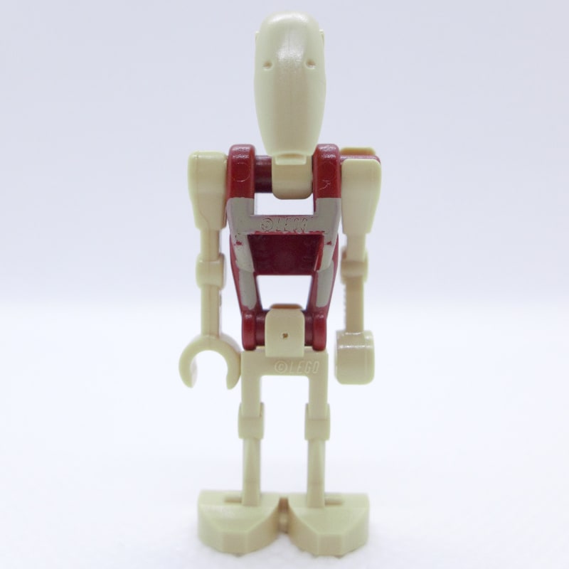 Battle Droid Security, Dark Red Torso with Tan Print, One Bent Arm, One Straight Arm