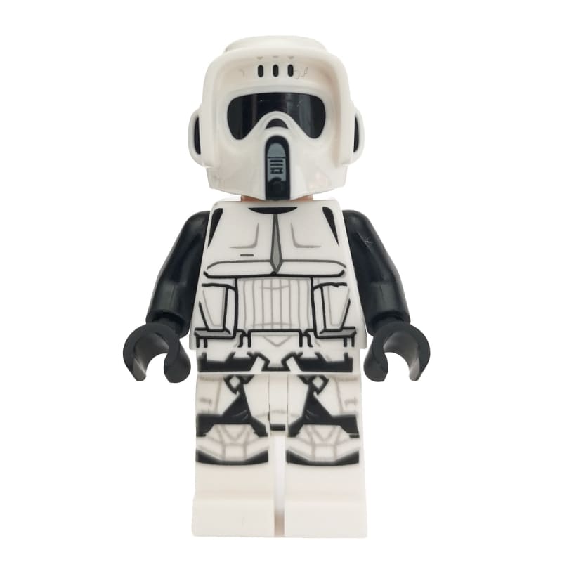 Scout Trooper, Dual Molded White and Black Helmet, Open Mouth