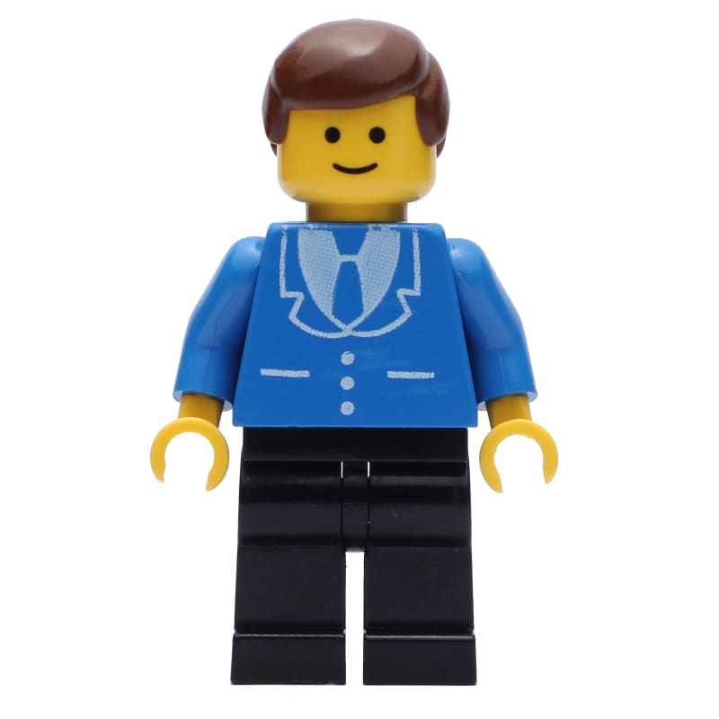 Man - Blue Jacket, Black Legs