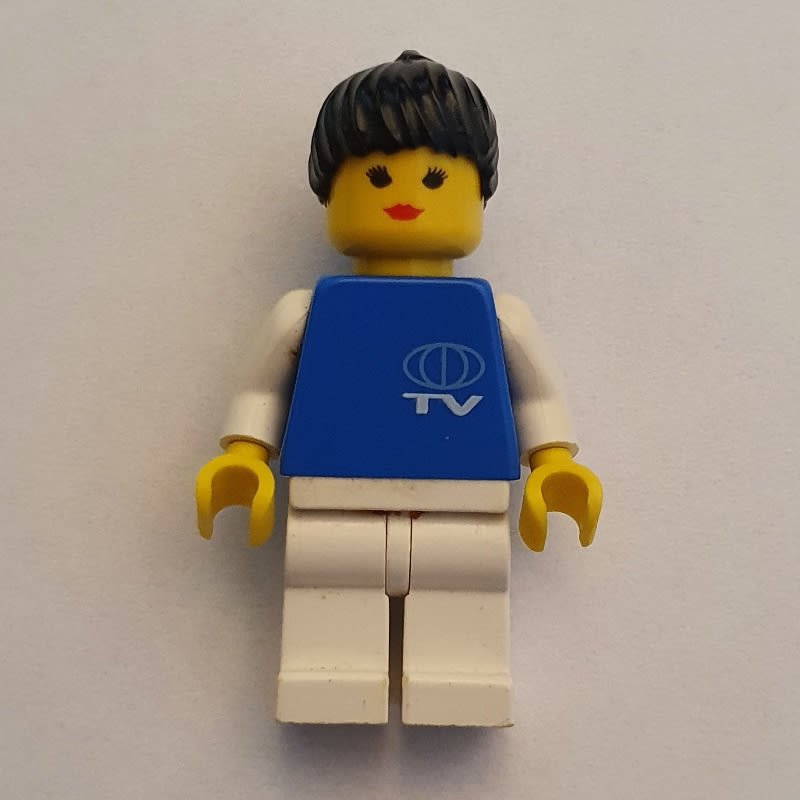 TV Worker - Blue Torso, White Legs, Female