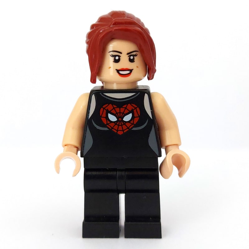 Mary Jane with Heart Spider-man Logo on Shirt