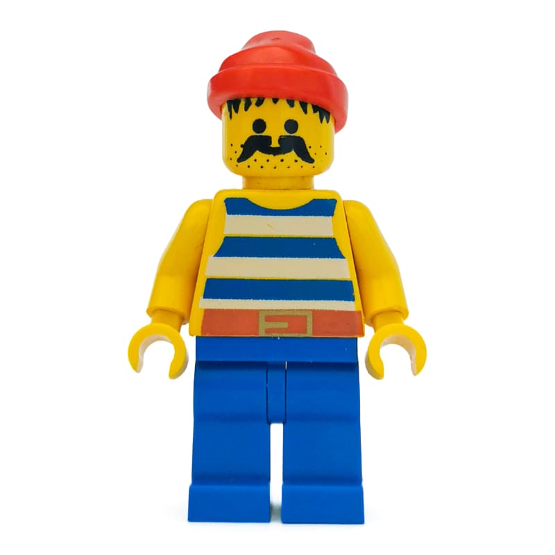 Pirate - Blue Stripes, Blue Legs, Red Bandana, Head Solid Stud