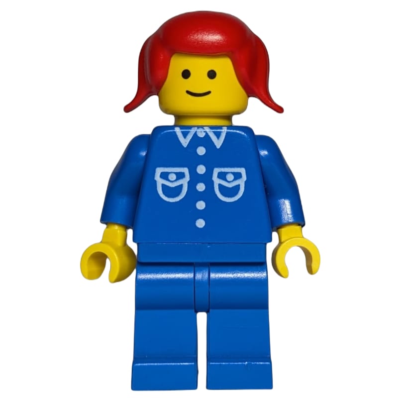 Woman -Blue Jacket, Blue Legs, Red Hair