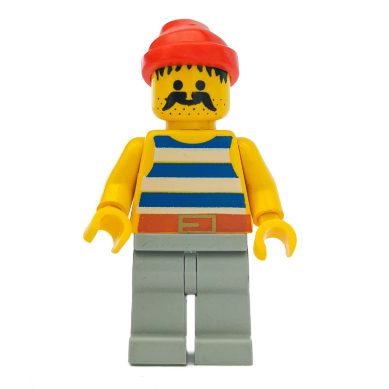 Pirate - Blue Stripes, Light Gray Legs, Red Bandana, 3626a