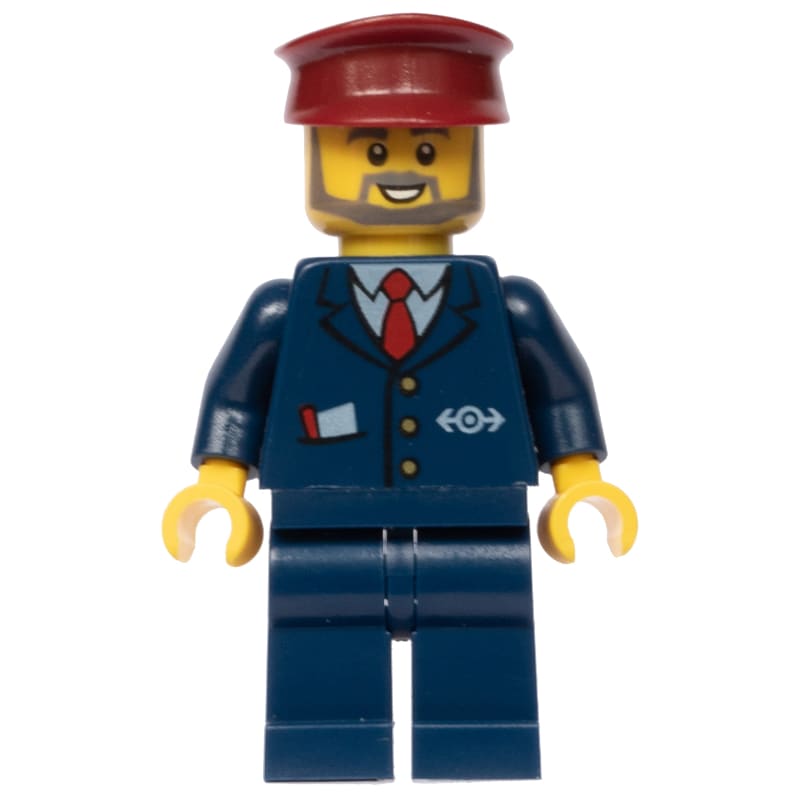 Conductor - Dark Blue Jacket, Dark Blue Legs, Dark Red Hat, Glasses, Beard