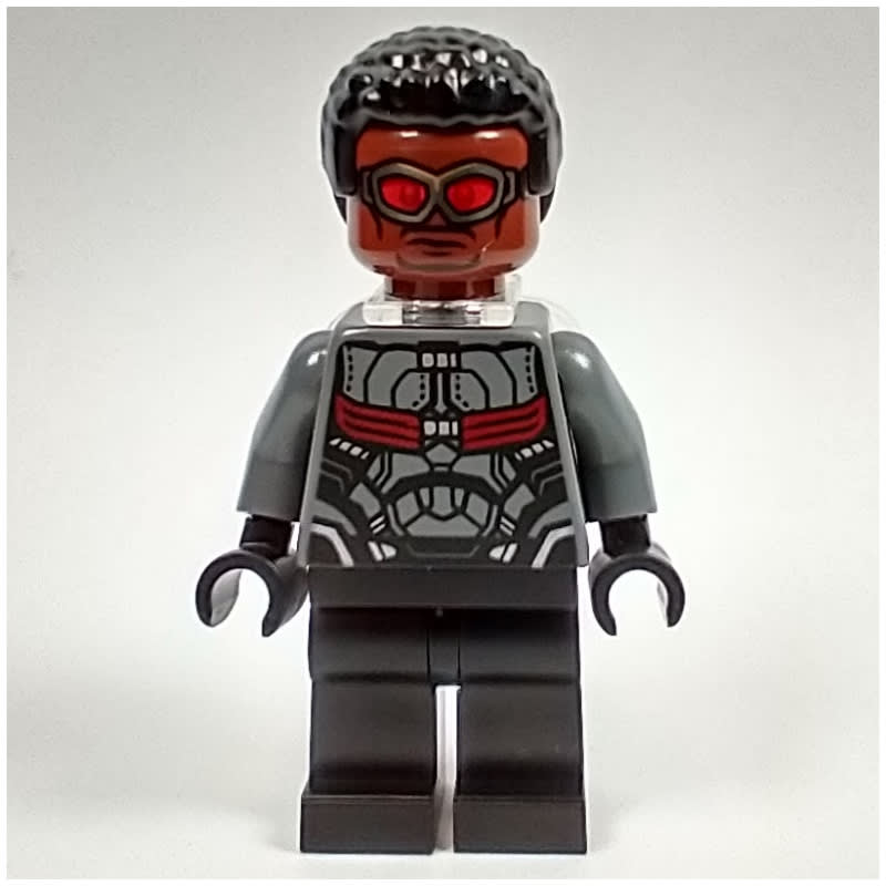 Falcon in Dark Bluish Gray and Black Suit with Neck Bracket