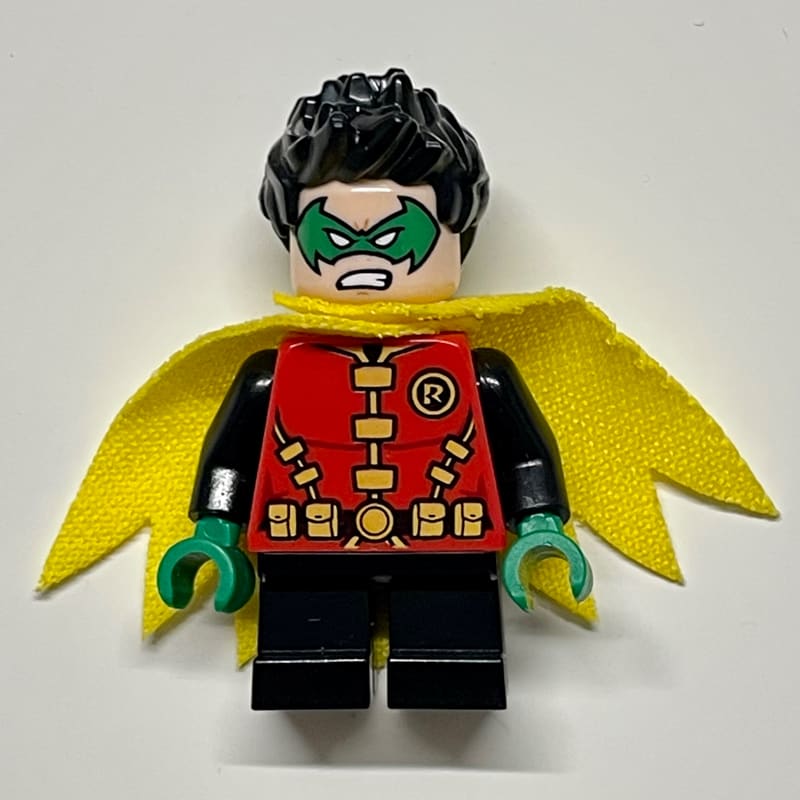 Robin with Green Eyemask and Hands, Short Legs, and Yellow Cape